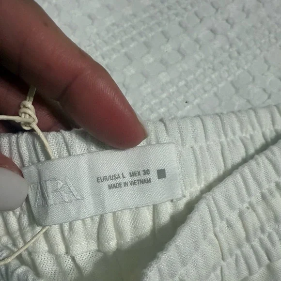 NWT Zara White Linen Wide-Leg Pants - Picture 13 of 14